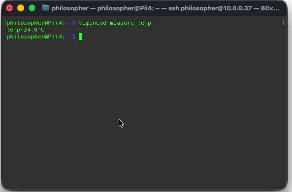 Raspberry Pi 4 Measure Temperature Command
